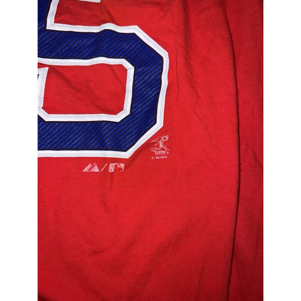 Boston Red Sox T-Shirt Jersey #15 Dustin Pedroia Majestic MLB Red Men’s Medium